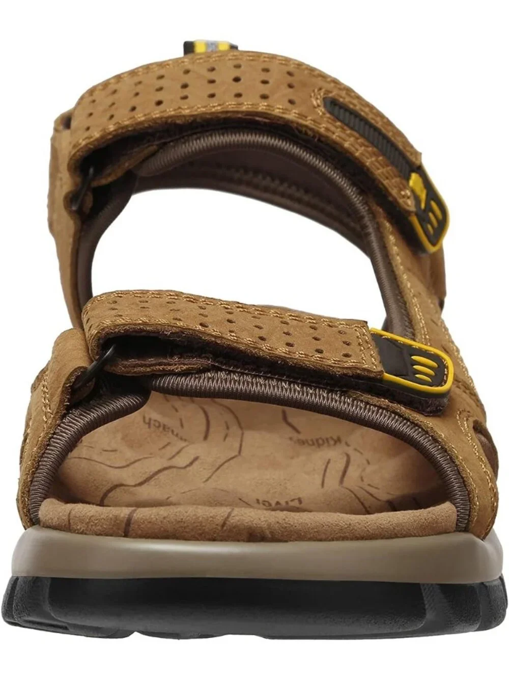 Men's Camel Athletic Outdoor Leather Solid Waterproof Rubber Hiking Sandal Shoes